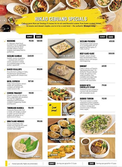 hukad dumaguete menu|Hukad sa Golden Cowrie, Dumaguete City .
